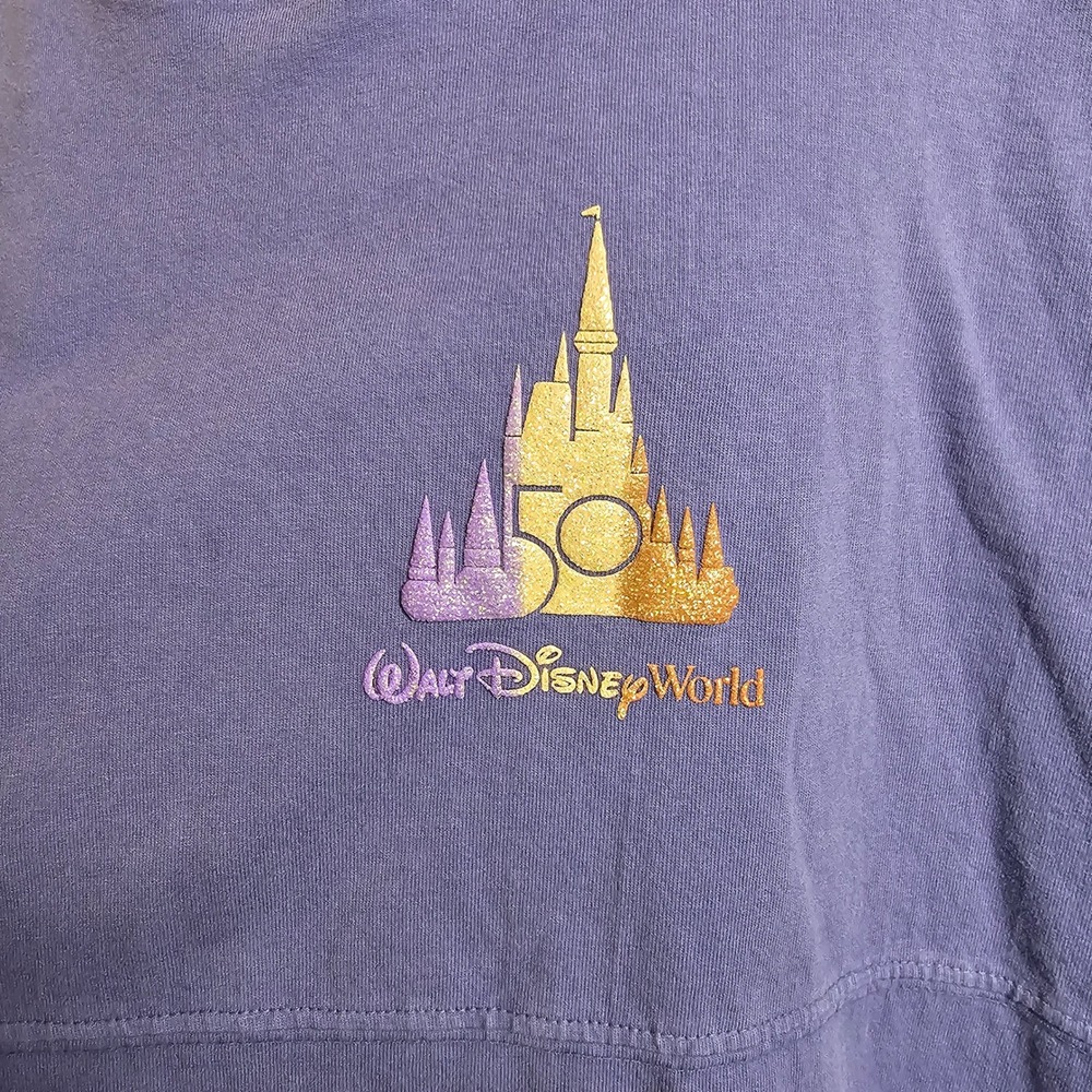 Walt Disney World 50th Anniversary Spirit Jersey Purple Glitter XXL Womens - Picture 4 of 7